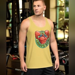 Spongebob SquarePants Larry's Gym Yellow Unisex Tank Top  Size M